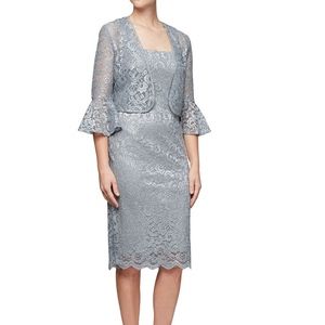 Alex Evenings Bell Sleeve Jacket Dress